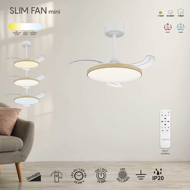 Люстра-вентилятор Mantra SLIM FAN mini 9009 Фото № 8