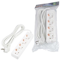 Удлинитель Uniel Ultra 4гн х 3м с/з S-GCU4-3 White UL-00010006 1