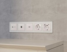 Комплект механизма розетки AMBRELLA VOLT ALFA Жемчуг 2USB A+C 20W (быстрая зарядка) QUANT (AP2110, VM177) MA211010 3