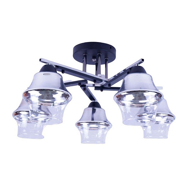 Потолочная люстра ЭкономСвет 20104/5BK+CR CR+CL Фото № 1