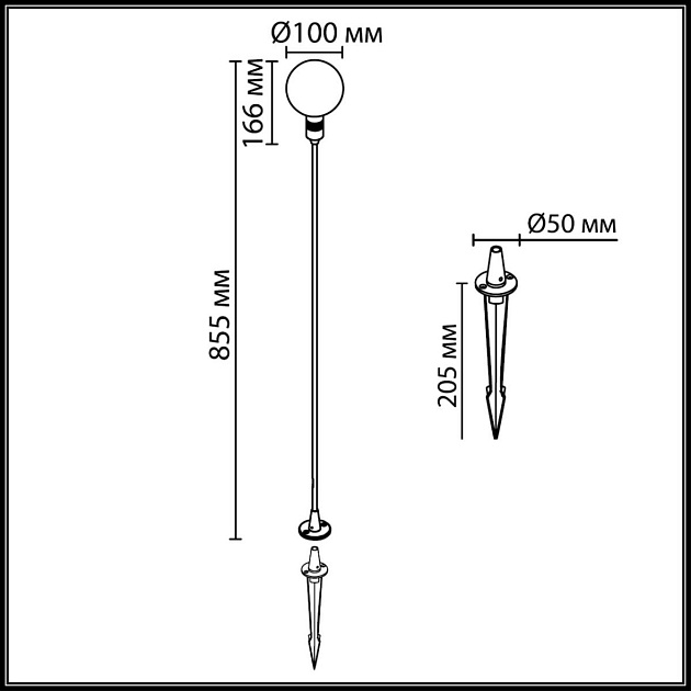 Уличный светильник Odeon Light Nature 7121/2GLA Фото № 2