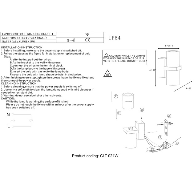 Настенный светильник Crystal Lux CLT 021W WH изображение 2 Настенный светильник Crystal Lux CLT 021W WH Фото № 2