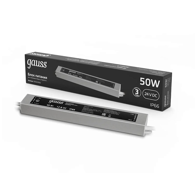 Блок питания Gauss 50W 24V IP66 202022050 Фото № 1