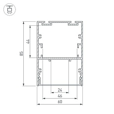 Профиль Arlight ARH-Line-6085-3000 Black 036138 1