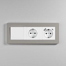 Рамка Werkel Split на 3 поста дымчатый/белый W0033067 4690389206085 1