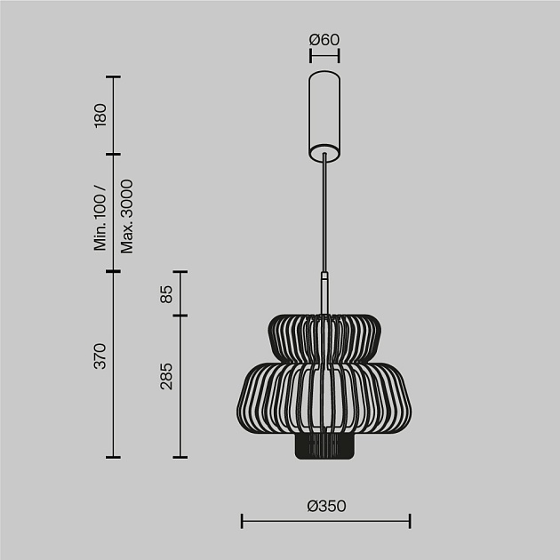 Подвесной светильник Maytoni MOD465PL-L12BK1 Фото № 3