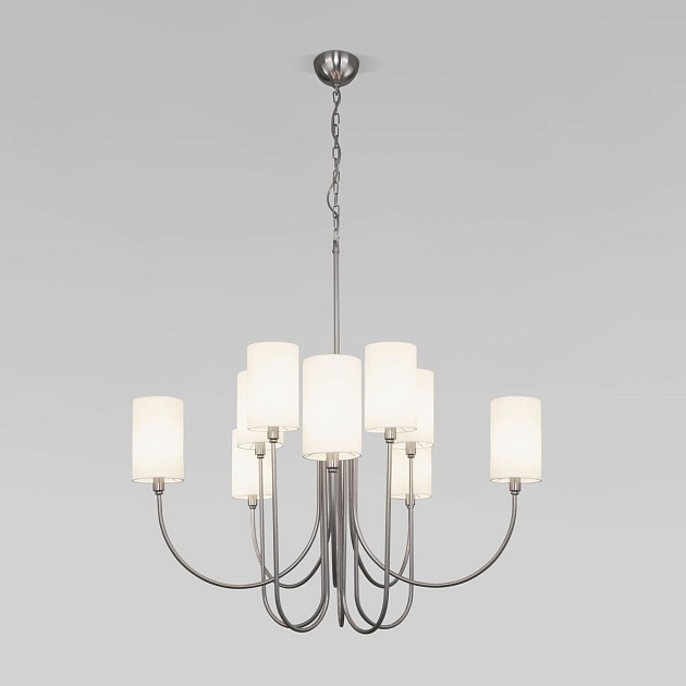 Подвесная люстра Eurosvet Abbey 60164/10 никель Smart изображение 1 Подвесная люстра Eurosvet Abbey 60164/10 никель Smart Фото № 1