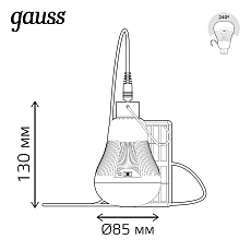 Лампа светодиодная Gauss с солнечной панелью 3W 4000K прозрачная 902102203 3
