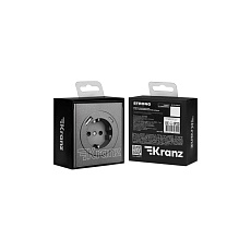 Розетка STRONG 1-ая с/з с/у з/ш 16А с USB A+C быстрой зарядки 5В/3А графит KRANZ KR-78-0704-6 1