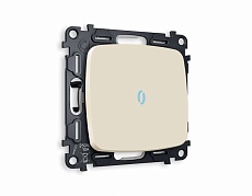 Комплект механизма 1-кл проходного выключателя AMBRELLA VOLT с подсветкой 10000K OMEGA Бежевый матовый QUANT (OP3220, VM105, G29B) MO322040