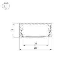 Профиль Arlight ARH-Wide-W39-2000 Anod 030982 2