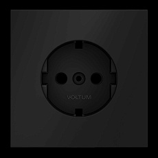 Накладка для розетки с заземлением S70 (черный матовый) Voltum VLS000608 1