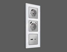 Лицевая панель розетки AMBRELLA VOLT AP4100 2