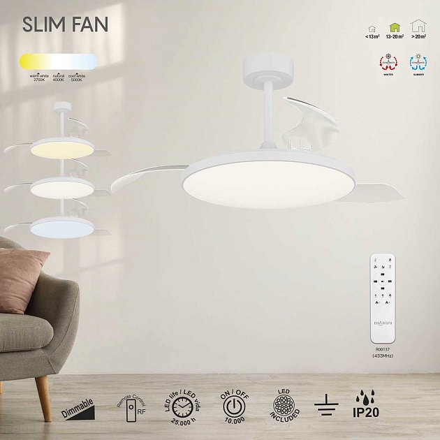 Люстра-вентилятор Mantra SLIM FAN 9006 Фото № 3