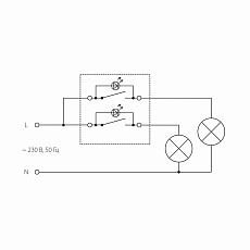 Выключатель Werkel двухклавишный с подсветкой слоновая кость WL03-SW-2G-LED-ivory 4690389059285 2