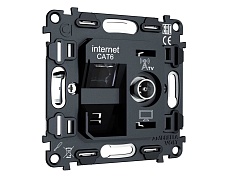 Механизм розетки компьютерной + TV оконечной RJ-45 (8P8C) AMBRELLA VOLT VM VM195 4