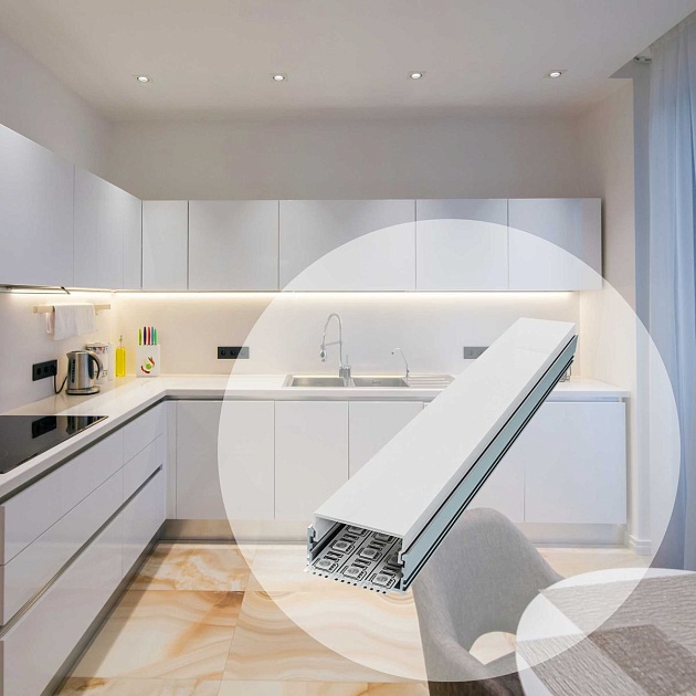 Профиль универсальный с рассеивателем серебро 1м. Apeyron 08-15 Фото № 14