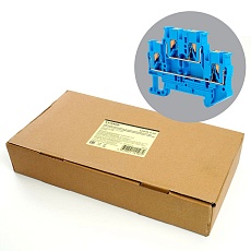 Зажим пружинный, 4-проводной проходной 2 уровня ЗНИ - 2,5 ,JXB PT 2,5, синий LD575-2-25 49255