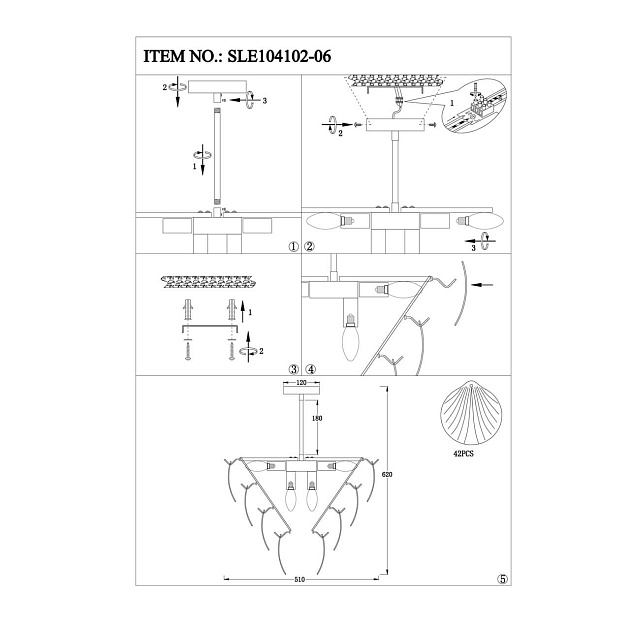 Потолочная люстра Evoluce Chille SLE104102-06 Фото № 2