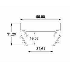 Закладной профиль для натяжного потолка Denkirs TR3050-AL 3