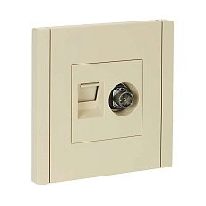 FORTE&PIANO Розетка двойная TV+RJ45 кат.5E FP436 ваниль IEK FP-AK20-1-K10