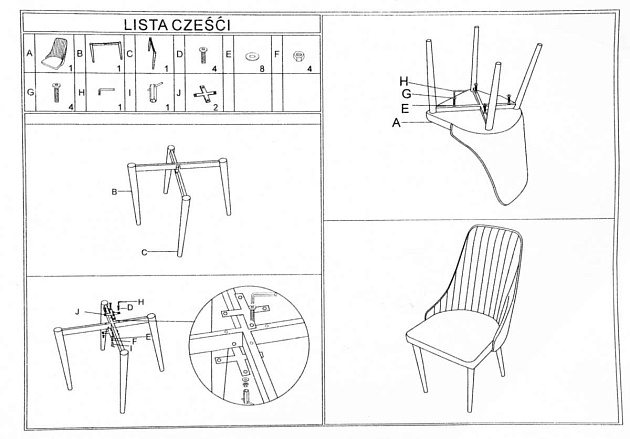 Кухонный стул Woodville Kora 1 15275 изображение 2 Кухонный стул Woodville Kora 1 15275 Фото № 2