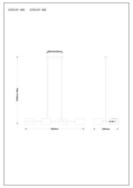 Подвесная люстра Arte Lamp Sebastian A7051SP-4BK изображение 2 Подвесная люстра Arte Lamp Sebastian A7051SP-4BK Фото № 2