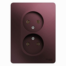 Розетка двойная 2К Systeme Electric Glossa 16A 250V баклажановая GSL001120