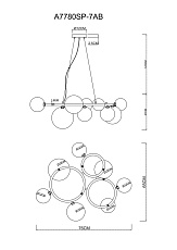 Подвесная люстра Arte Lamp Albus A7780SP-7AB 2