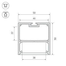 Профиль Arlight SL-LINE-5050-2000 ANOD 019304 1