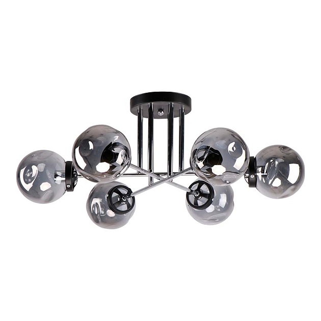 Потолочная люстра ЭкономСвет 40221/6CR+BK GR Фото № 1