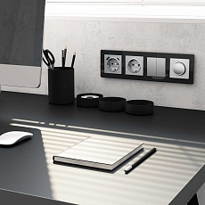 Рамка Werkel Acrylic на 4 поста черный W0042708 4690389190544 1