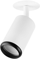 Светильник встраиваемый алюминиевый ЭРА KL106 WH/BK под лампу MR16 GU10 белый/черный матовый Б0061628 3