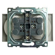 Розетка двойная 2P Stekker Катрин со шторками графит GLS10-7113-06 49421 4