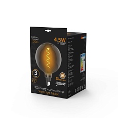 Лампа светодиодная филаментная Gauss E27 4,5W 1800K серая 154802005 4