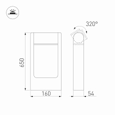 Уличный светодиодный светильник Arlight LGD-Path-Frame-Rotary-H650G-6W Warm3000 029436(1) 1