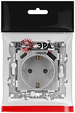 Розетка ЭРА Серия 12 12-4108-03 2P+E 16A-250В со шторками с USB type-A+C 5В-3А алюминий Б0067716 1