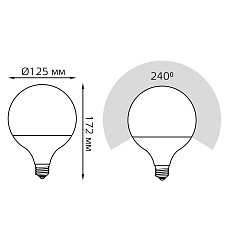 Лампа светодиодная Gauss E27 22W 3000K матовая 105102122 1