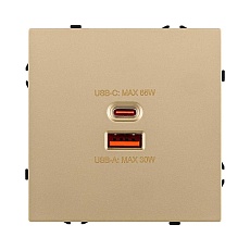 Розетка USB A+C 65W, золотой Kollinger Eclipse EC-024GD