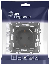 Розетка ЭРА Elegance 14-4108-05 2P+E 16A-250В со шторками с USB type-A+C 5В-3А антрацит Б0067724 1