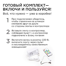 Комплект адресной светодиодной ленты Apeyron 14,4W/m 60д/м smd5050 белый 5м 10-93 3