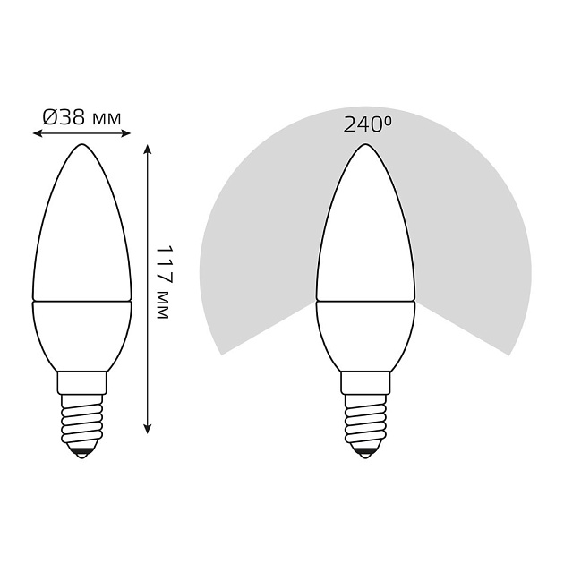 Лампа светодиодная Gauss E14 12W 3000K матовая 33112 Фото № 5