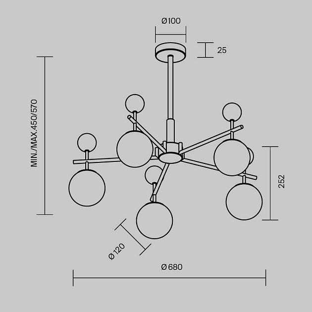 Подвесной светильник Maytoni MOD436PL-05BS Фото № 7