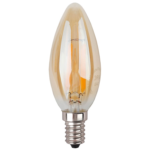 Лампа светодиодная ЭРА E14 9W 4000K золотая F-LED B35-9W-840-E14 gold Б0047035 фото 