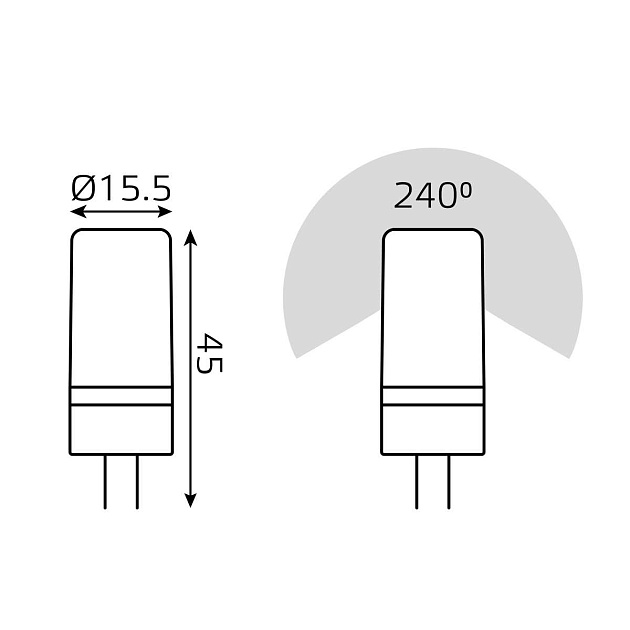 Лампа cветодиодная Gauss G4 5W 4100K прозрачная 18725 Фото № 2