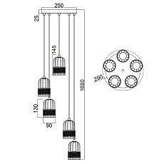 Подвесной светильник Vele Luce Extra VL6472P05 4