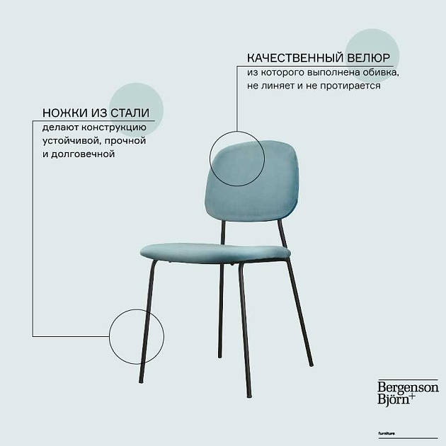 Кухонный стул Bergenson Bjorn Tilla FH-TL-CH-PL-TRQ Фото № 3