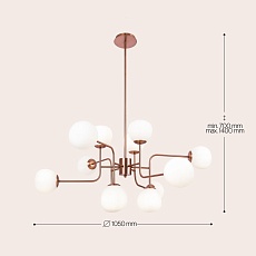 Подвесная люстра Maytoni Erich MOD221-PL-12-G 2