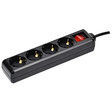 Удлинитель У04К 4 места с заземлением 5м 3х1мм2 16А 250В черный IEK WYP10-16-04-05-ZK-K02