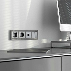 Рамка Werkel Acrylic на 4 поста графит W0042704 4690389190537 3